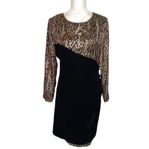 Givenchy Nouville Boutique Womens Dress Medium Black Velvet Silk Made In France